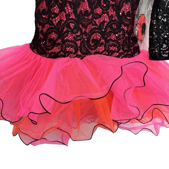 REVOLUTION Dance Costume Dress Leotard Tutu Girls XXLC Black Pink Ballet Tap - Picture 5 of 16